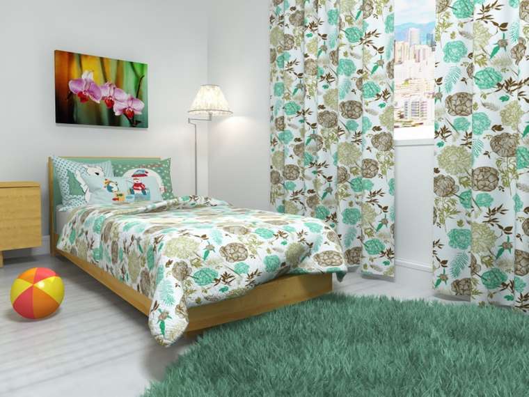 Стильные фотошторы: Весенняя зелень