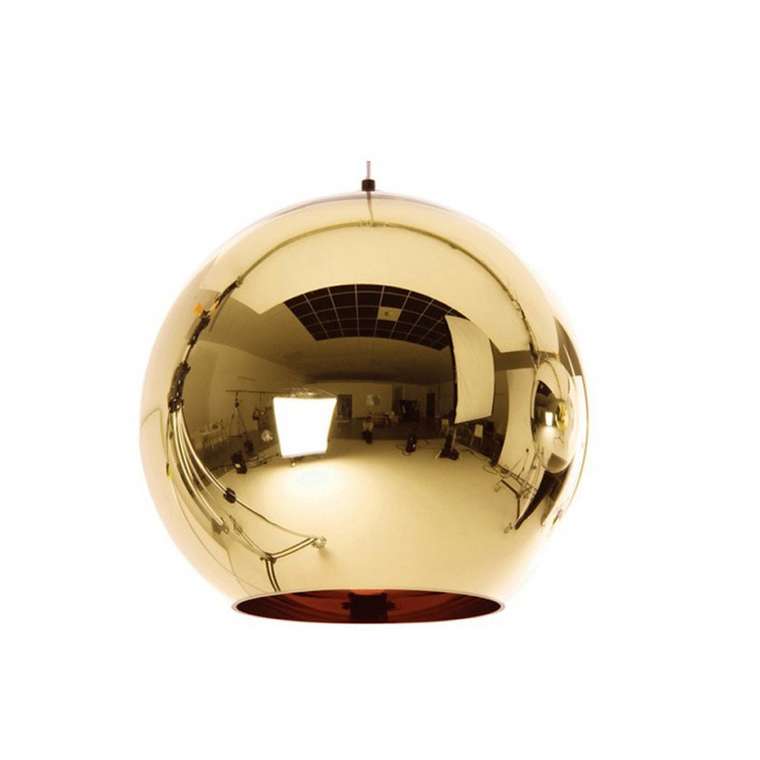Подвесной светильник Tom Dixon Copper Bronze из металла в виде зеркального шара