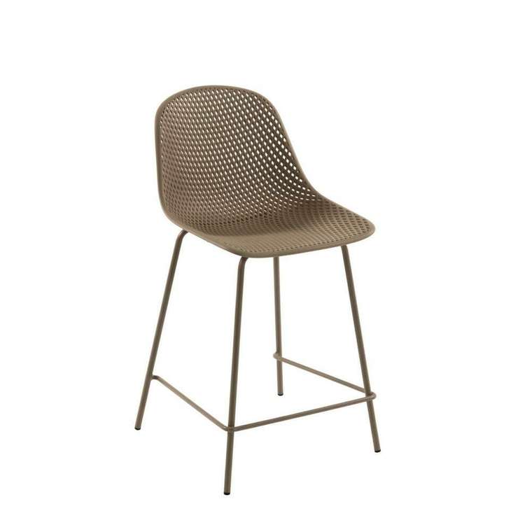 Полубарный стул Beige Quinby stool height бежевого цвета
