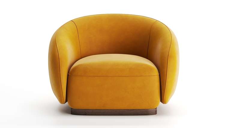 Кресло с вращающимся механизмом Polly желтого цвета