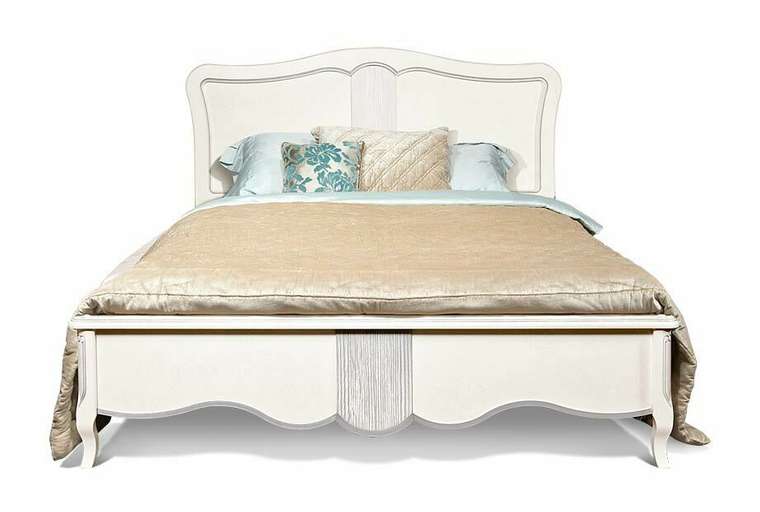 Кровать Katrin 140x200 цвета альба с серебряной патиной