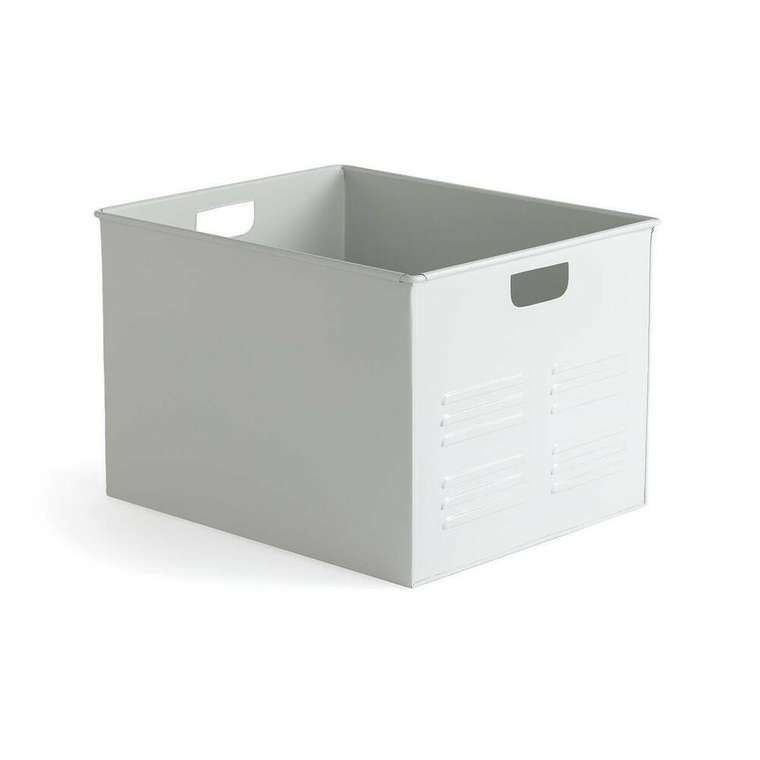 Металлический ящик для хранения Hiba белого цвета