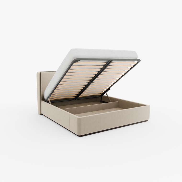 Кровать Aurora 180х200 бежевого цвета с подъемным механизмом