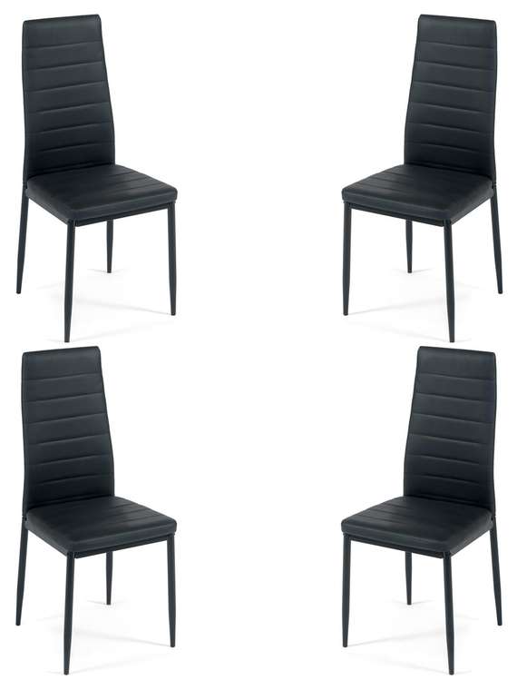 Набор из четырех стульев Easy Chair черного цвета 