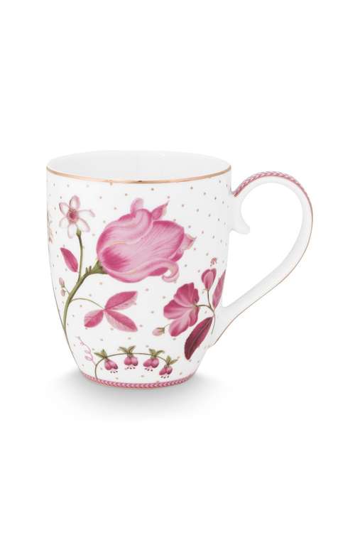 Набор из двух кружек XL Jolie Tulip Pink бело-розового цвета