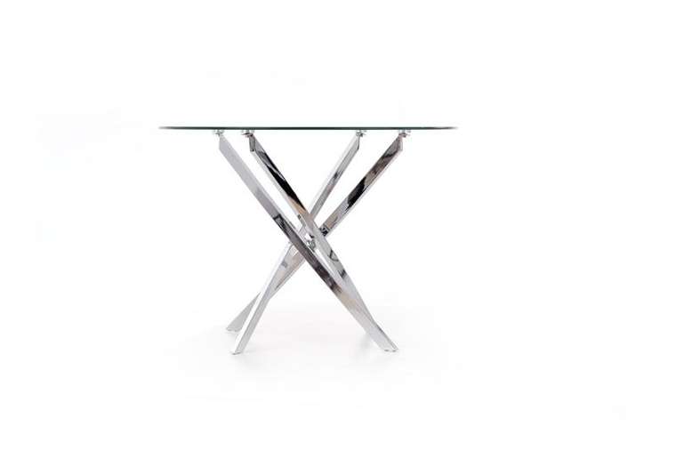 Стол обеденный Raymond цвета хром со стеклянной столешницей 