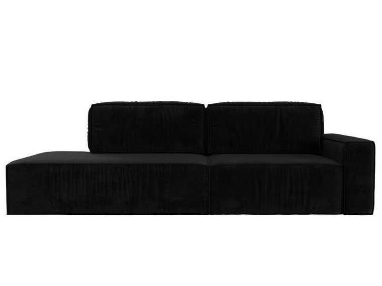 Прямой диван-кровать Прага модерн черного цвета подлокотник справа