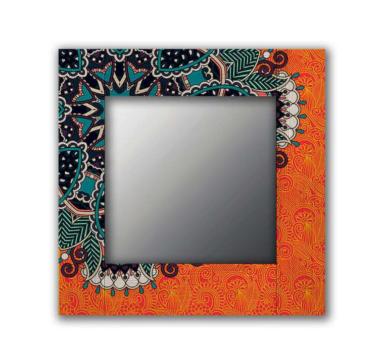 Настенное зеркало Крозе 50х65 оранжевого цвета
