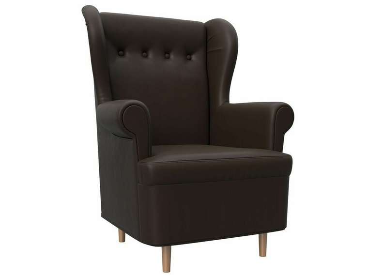 Кресло Торин темно-коричневого цвета (экокожа)