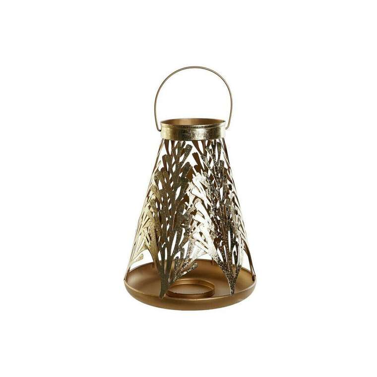 Фонарь DKD Home Decor Позолоченный Металл 25 x 25 x 42 cm