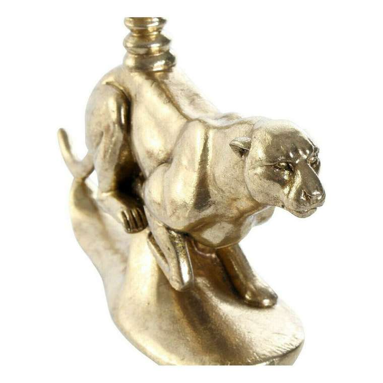 Канделябр DKD Home Decor Позолоченный Смола Алюминий Леопардовый Тропический Канделябр 25 x 6 x 14 cm