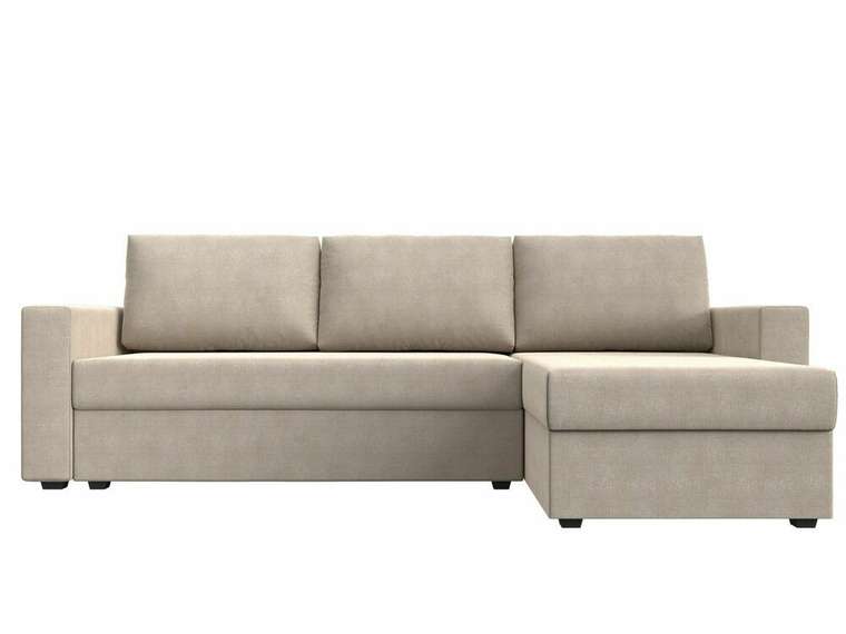 Угловой диван-кровать Траумберг Лайт бежевого цвета правый угол 