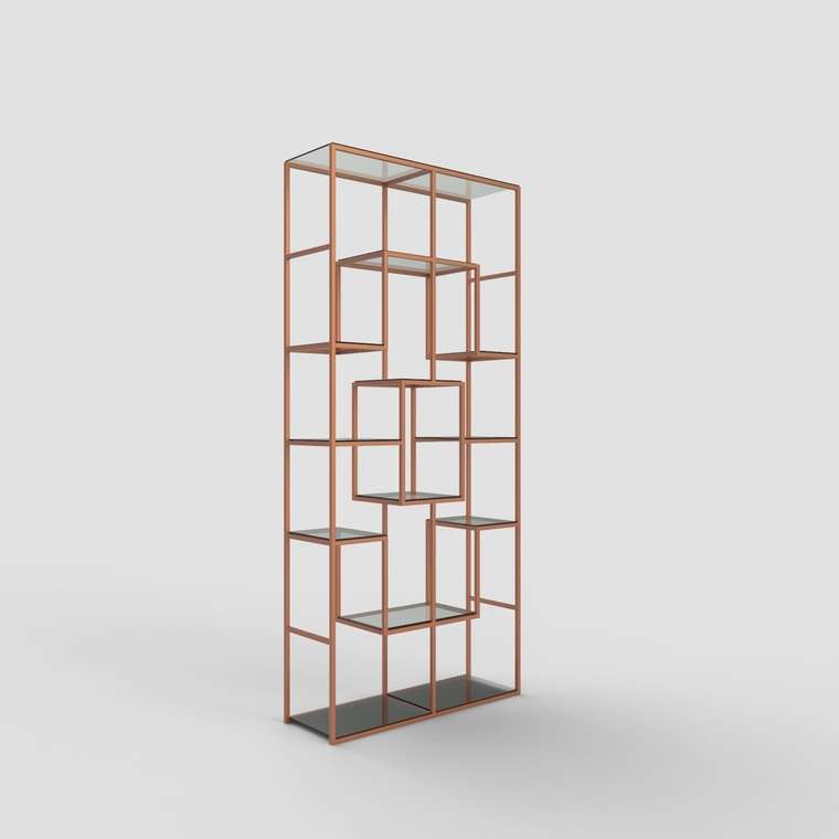 Стеллаж "Martin" бронзовый с зеркалом (2200х1100х300)