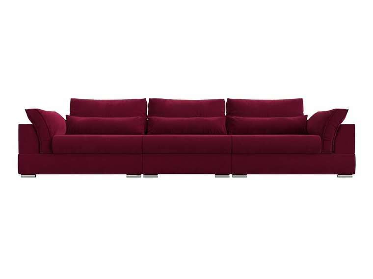 Прямой диван-кровать Пекин Long бордового цвета