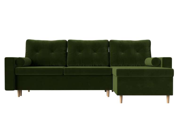Угловой диван-кровать Белфаст зеленого цвета правый угол