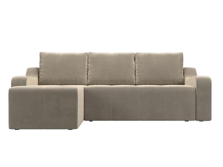 Угловой диван-кровать Элида бежевого цвета левый угол
