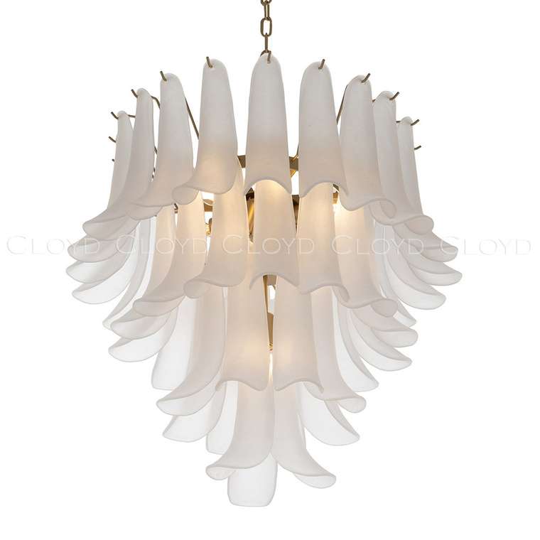 Подвесная люстра AZORES-A C10 бело-латунного цвета