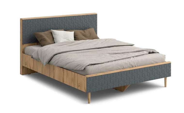 Кровать Денвер 140х200 серого цвета