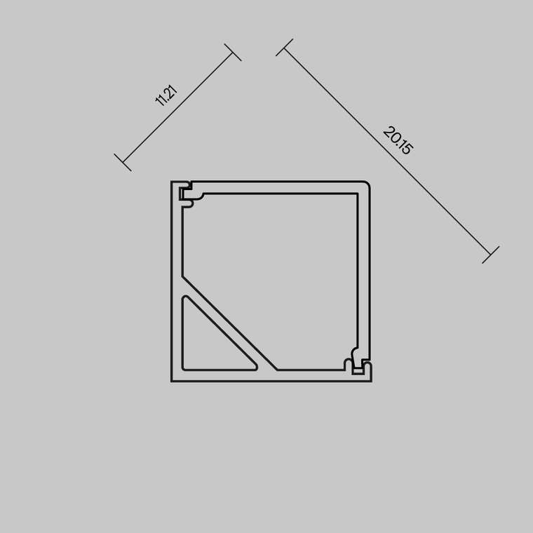 Комплектующие для профиля Led Strip 642028 Накладной профиль Алюминиевый профиль