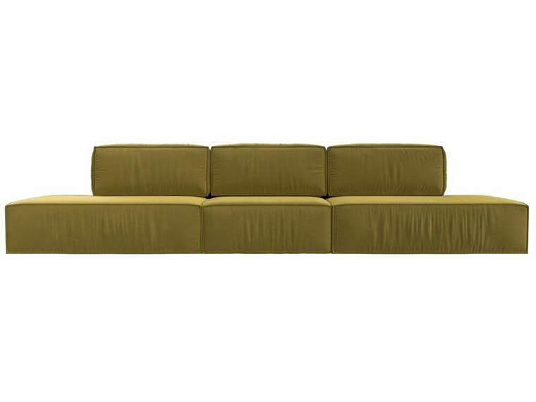 Прямой диван-кровать Прага лофт лонг желтого цвета