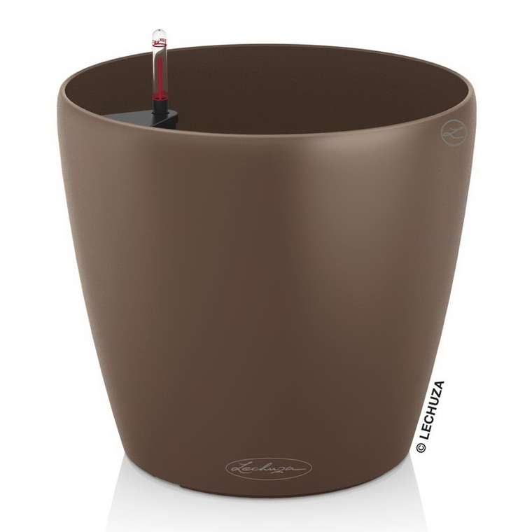 Кашпо Классико Колор 35 коричневого цвета с системой автополива