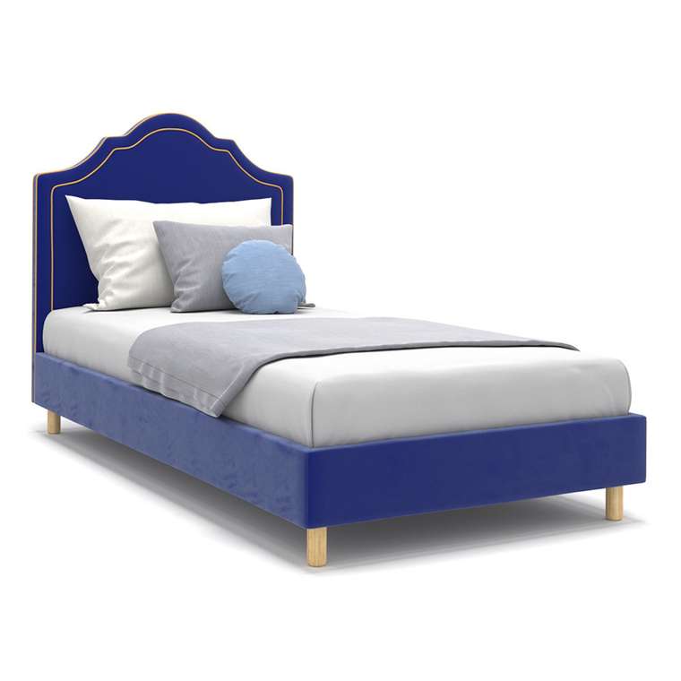 Односпальная кровать Kylie kids на ножках синего цвета 90х200
