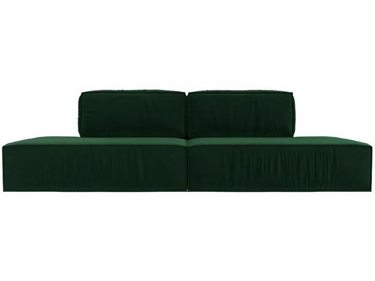 Прямой диван-кровать Прага лофт зеленого цвета