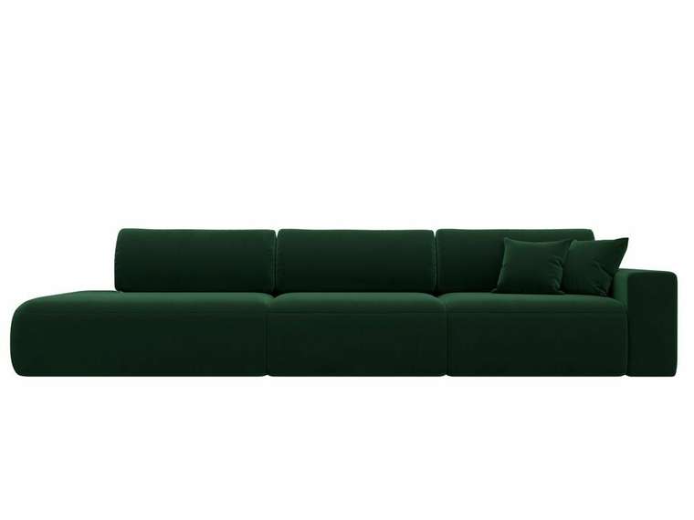 Диван-кровать Лига 036 Модерн Лонг темно-зеленого цвета с правым подлокотником