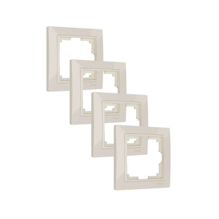 W0012003/ Рамка на 1 пост Snabb basic (слоновая кость) комплект 4 шт W0012003 Snabb basic слоновая кость