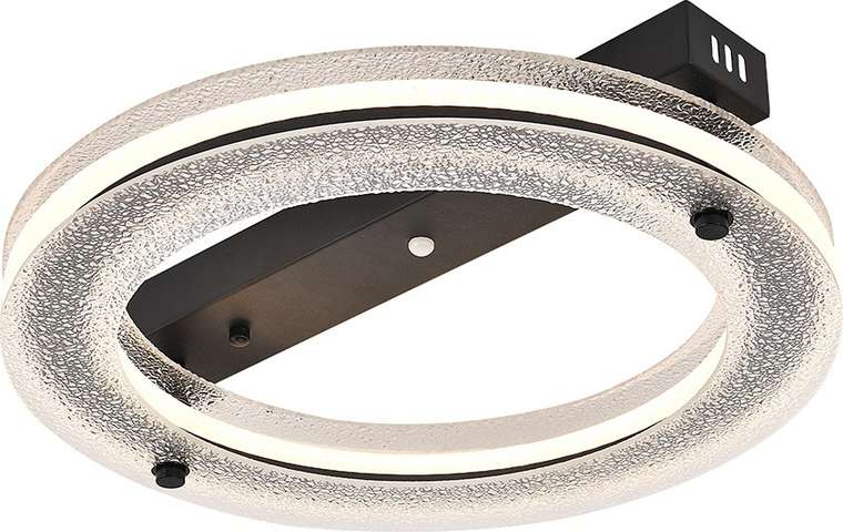 Потолочный светодиодный светильник (ночной режим) Escada Ambience 10302/1LED 65Вт, с ПДУ, металл/акрил, черный/прозрачный
