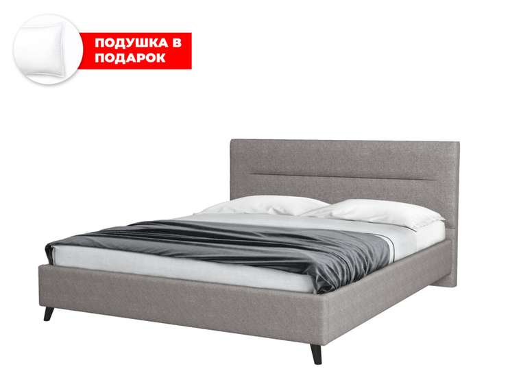 Кровать Briva 140х200 серого цвета с подъемным механизмом