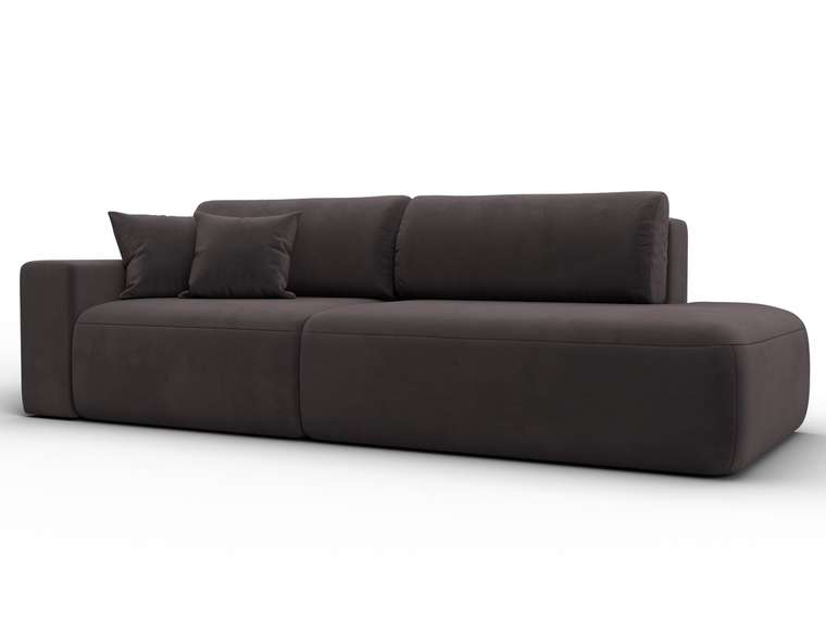 Диван-кровать Лига 036 Модерн коричневого цвета с левым подлокотником