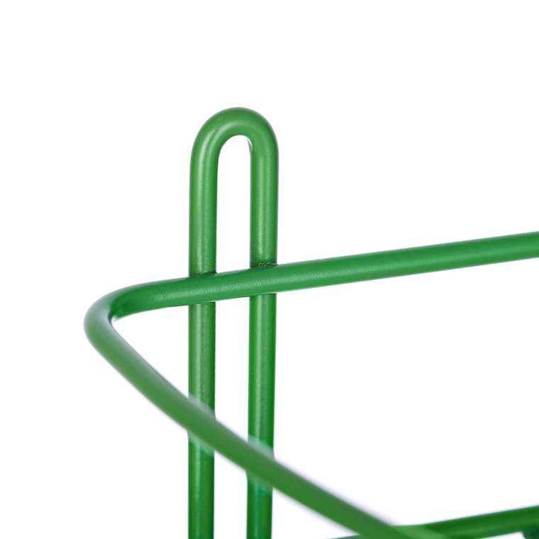 Полка угловая из металла зеленого цвета