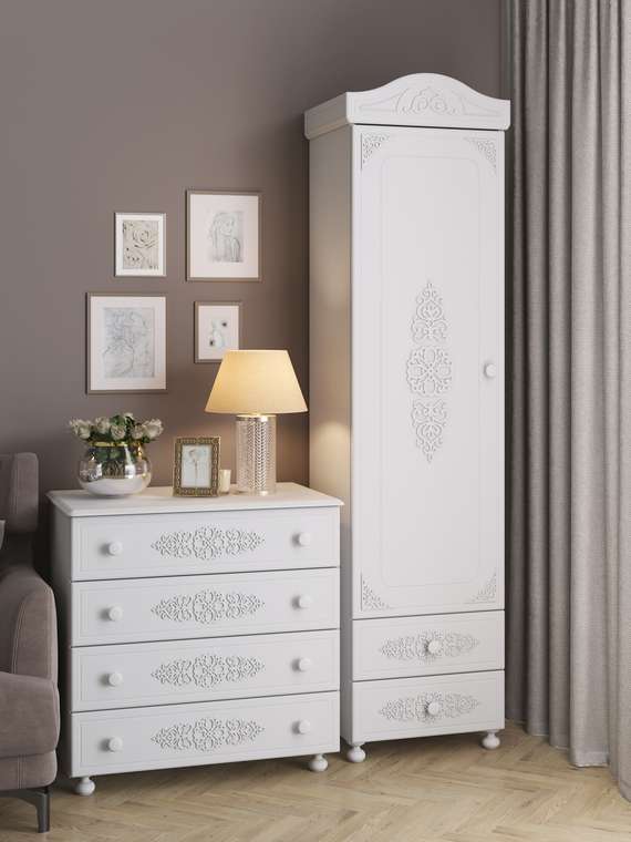 Комплект мебели для гостиной Ассоль белого цвета