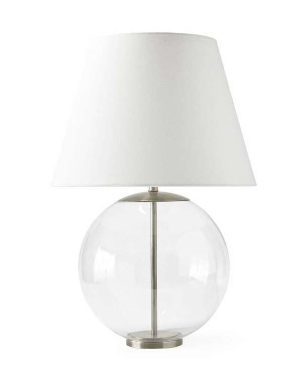 Настольная лампа Клейтон Никель с белым абажуром