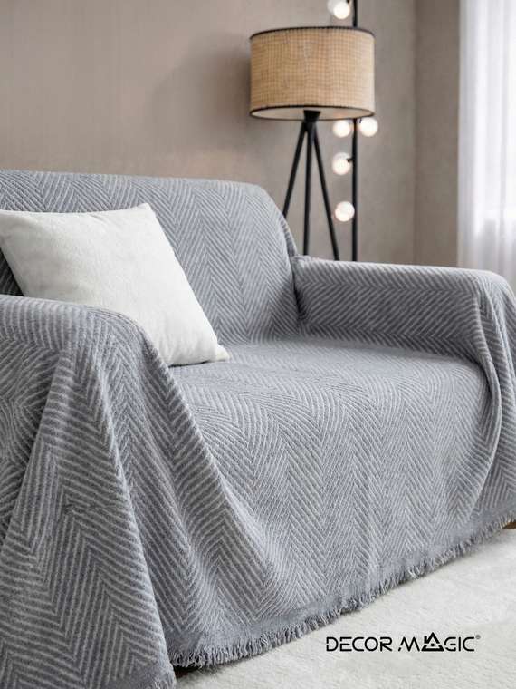 Покрывало Demi Plain 180x230 серого цвета