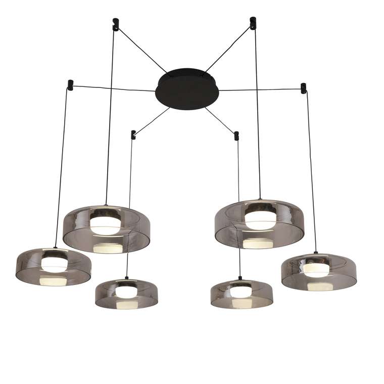 подвесная люстра Platta металл, стекло 6*LED*5W, 1950LM, 4000K, included