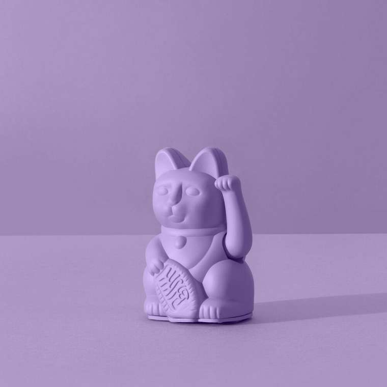 Декоративная фигурка-статуэтка Lucky Cat Mini лилового цвета