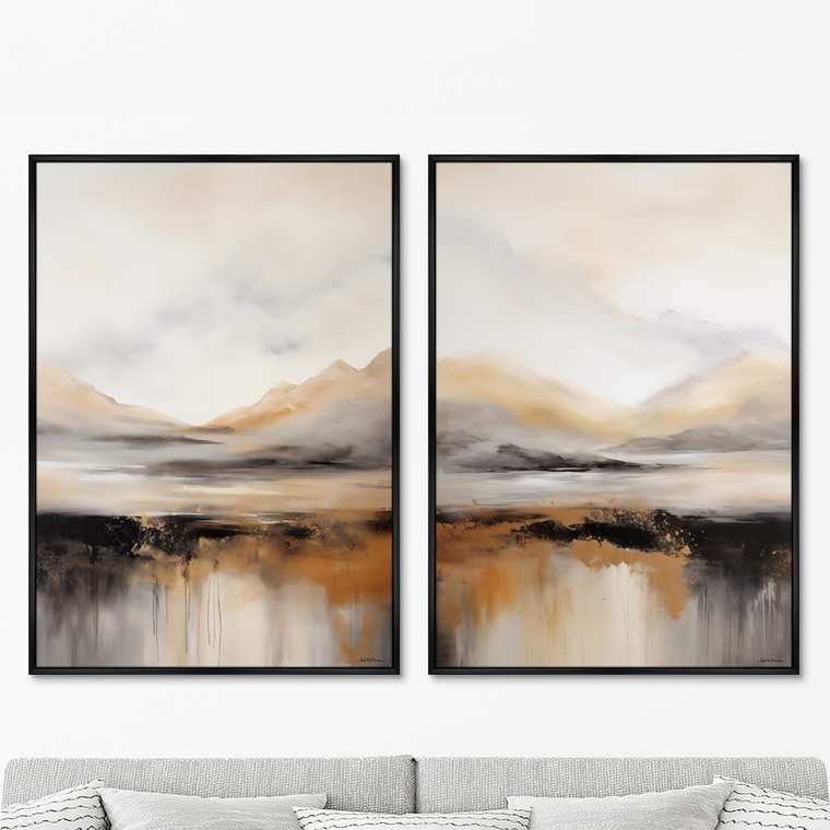 Набор из двух репродукций картин Landscape Collection, Autumn mountains, 2024г.
