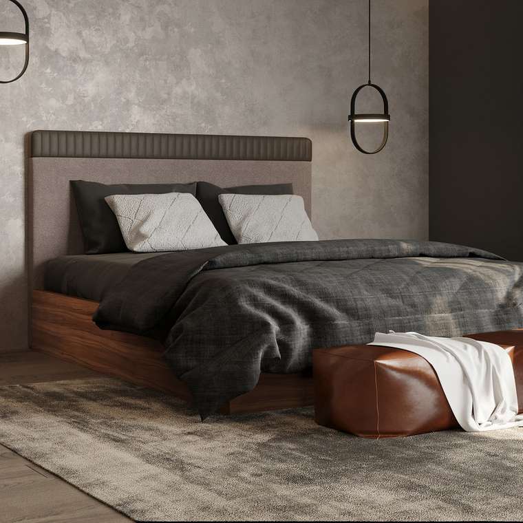 Кровать Menorca 160х200 бежево-коричневого с подъемным механизмом