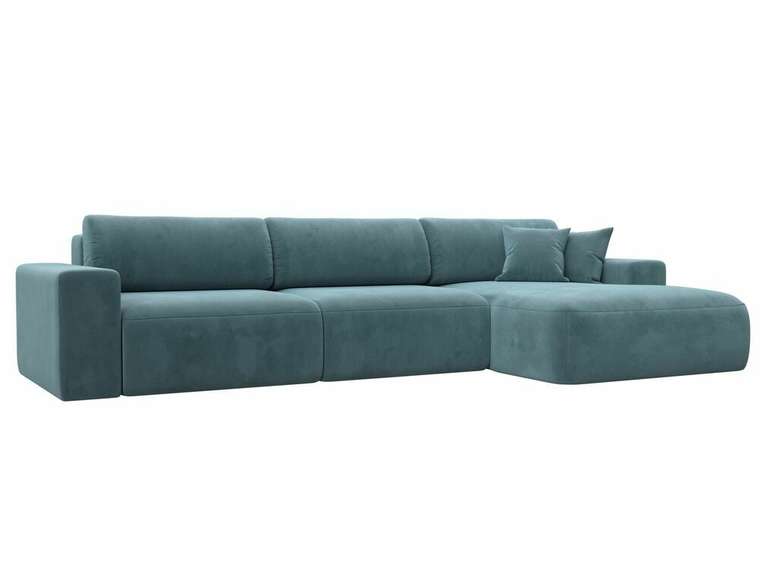 Угловой диван-кровать Лига 036 Классик Лонг темно-бирюзового цвета правый угол