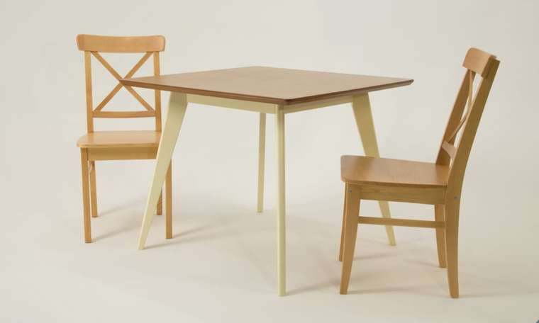 Обеденная группа Сканди 100 со столешницей коричневого цвета