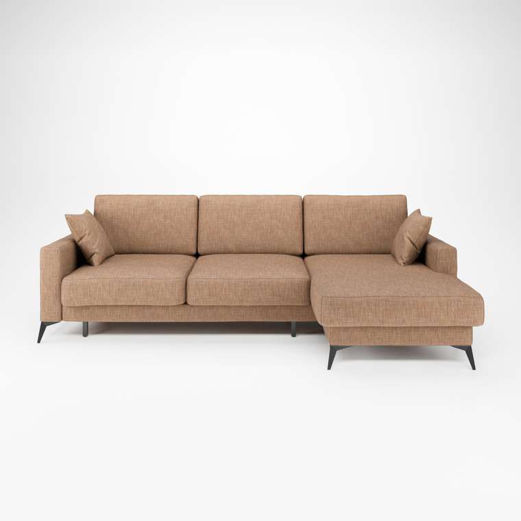 Угловой диван-кровать Наоми 2 светло-коричневого цвета правый 