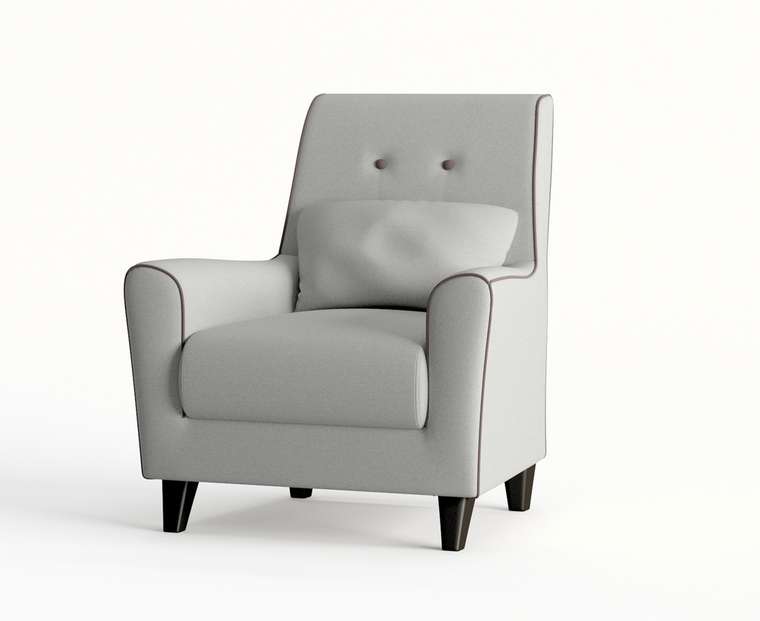 Кресло Мерлин в обивке из велюра светло-серого цвета