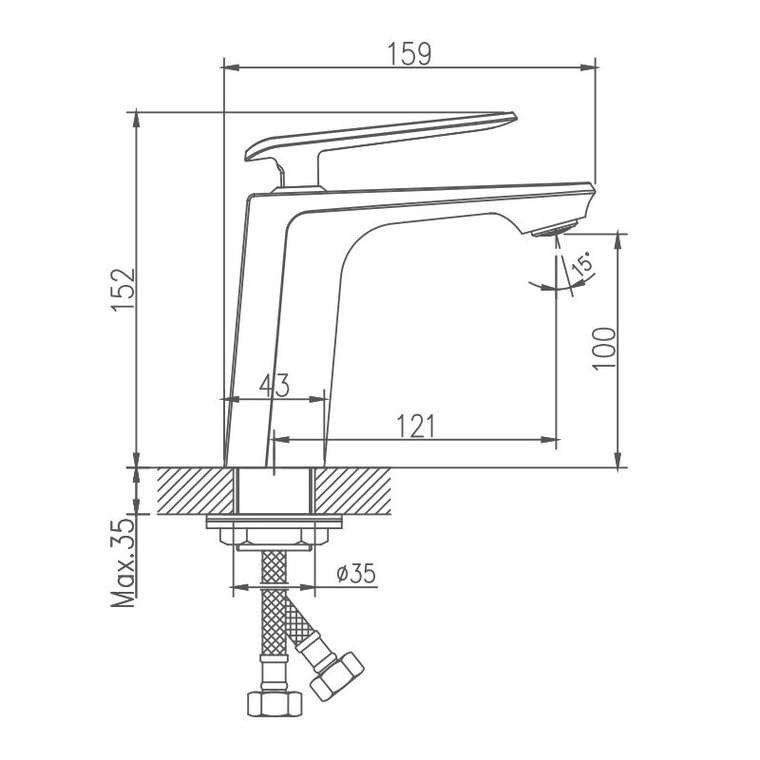 Смеситель для раковины Haiba HB10548-7 черного цвета