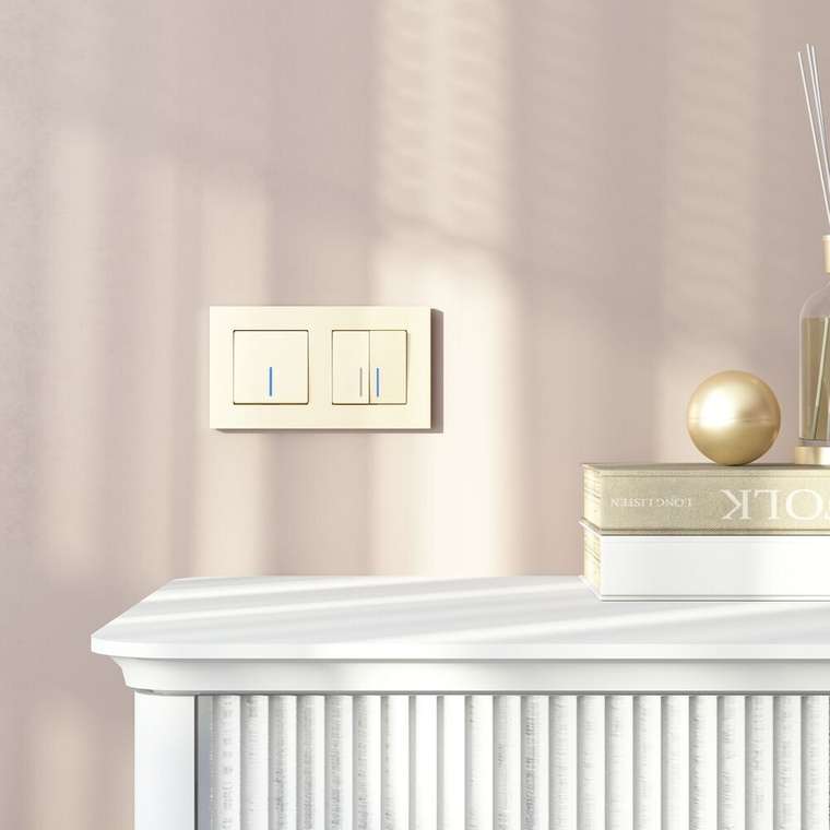 W0022911/ Рамка на 2 поста Slab (шампань софт) W0022911 Slab шампань софт