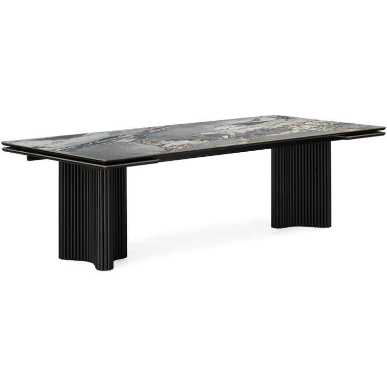 Раздвижной обеденный стол Адажио 110х240 черного цвета