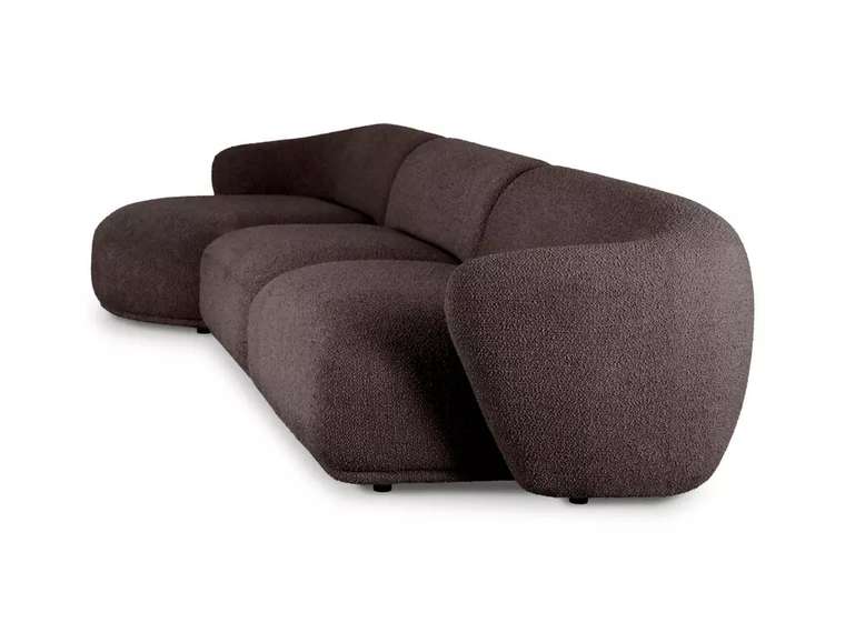 Модульный диван Fabro серо-коричневого цвета левый