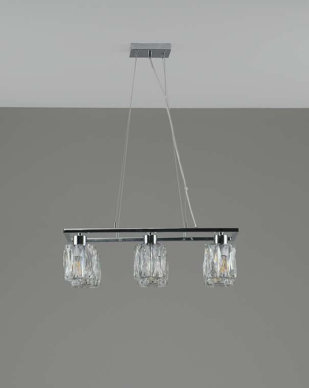 Люстра подвесная Prismique V11709-6P серебристого цвета