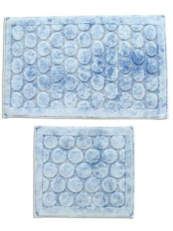 Набор из двух ковриков для ванной Hali голубого цвета